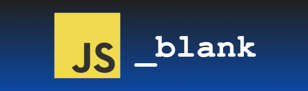 JavaScript logo and _blank as text